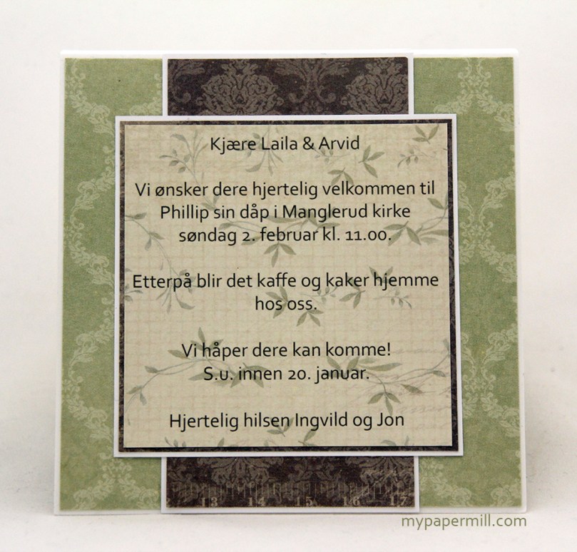 Dåpsinvitasjon Phillip innisde tekst