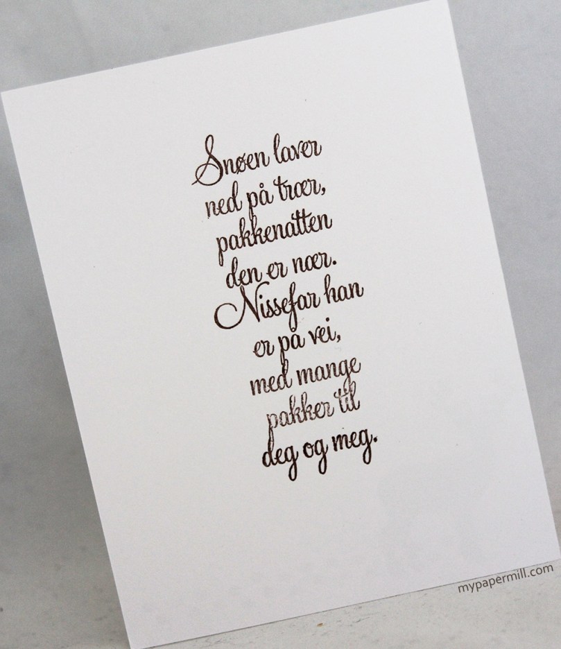 rødt C&S julekort PTI-dies bakside