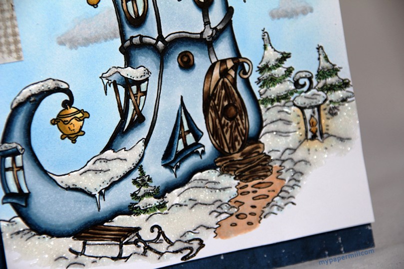 julekort MIC front detalj glitter