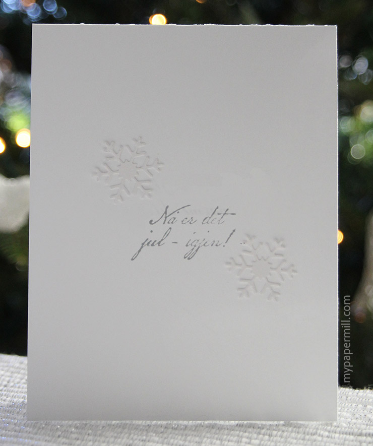 hvitt på hvitt julekort bakside