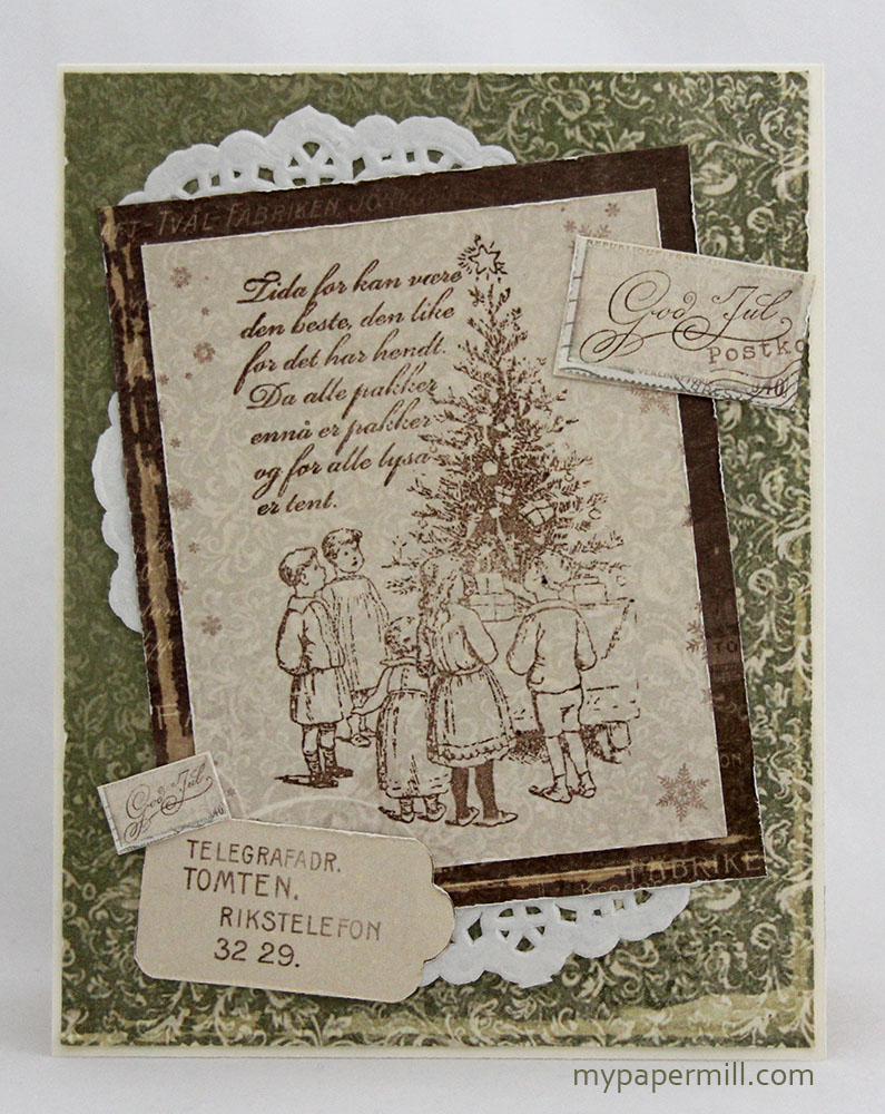 grønt julekort forside rett