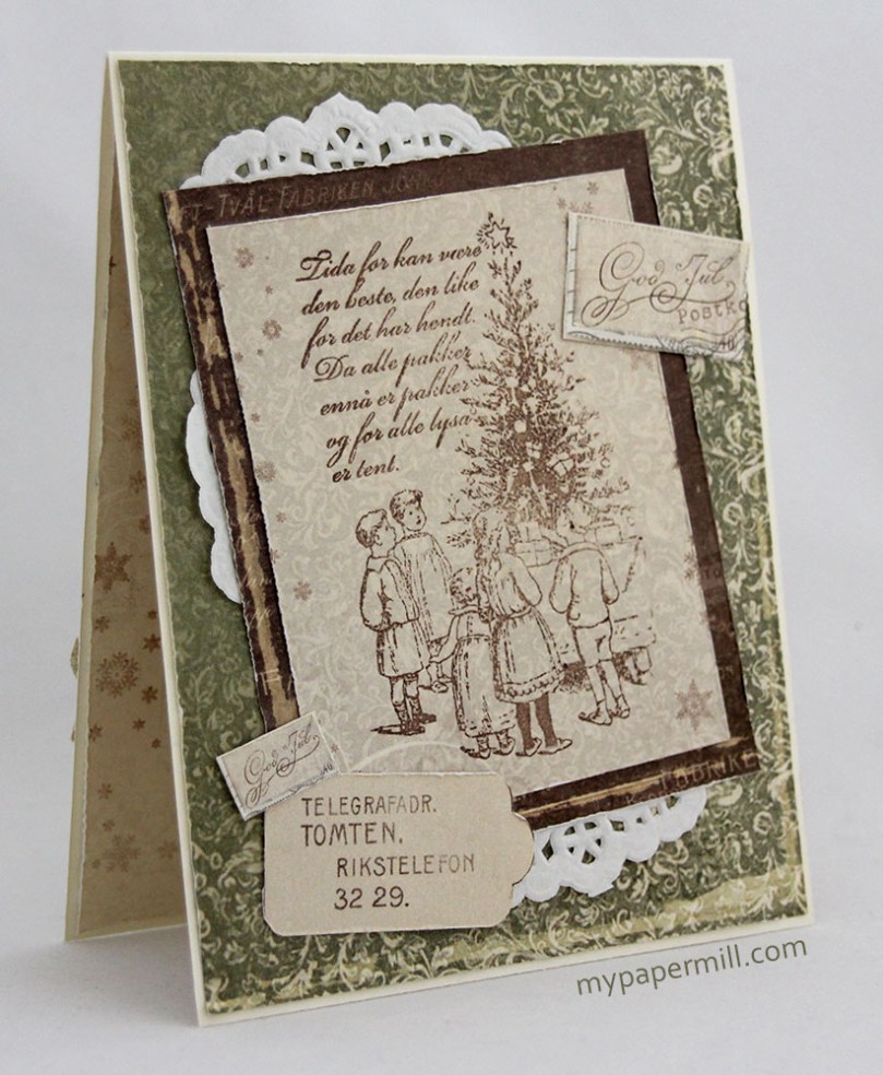 grønt julekort forside