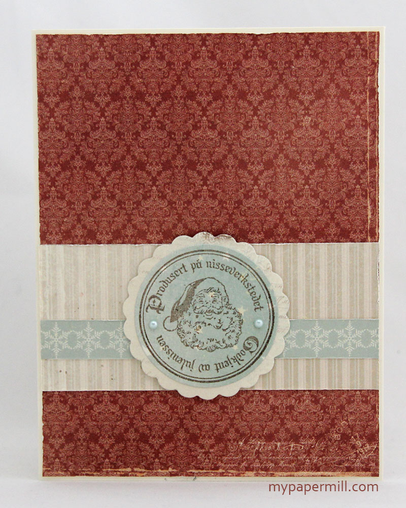 rødt julekort bakside