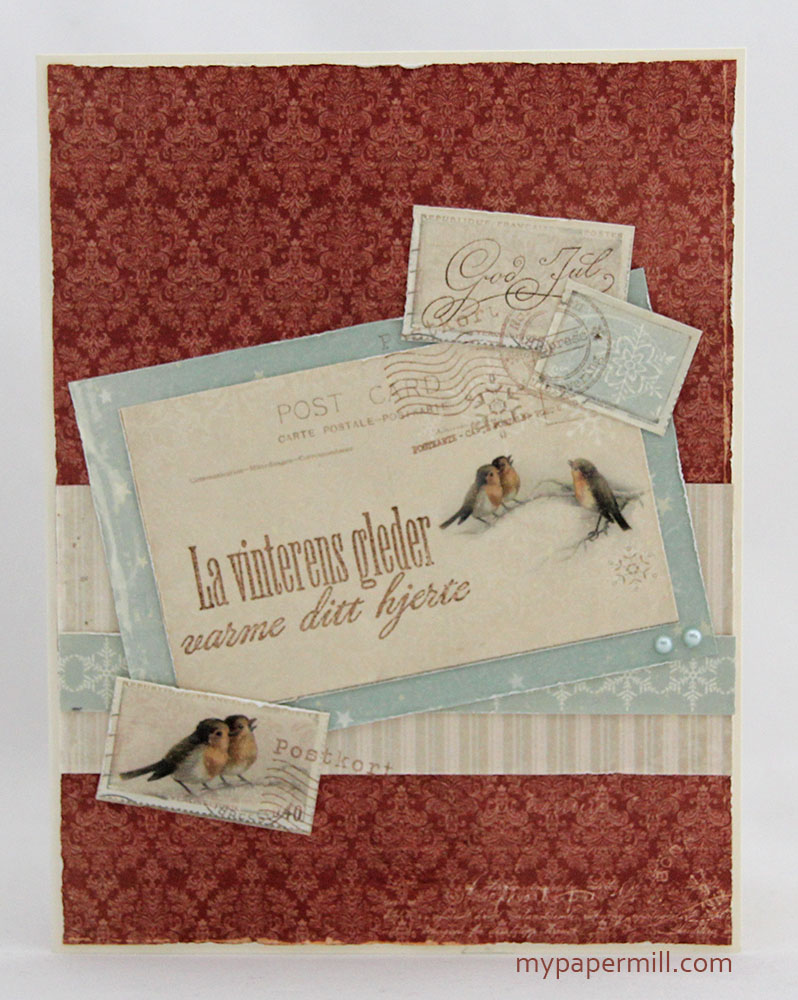 rødt julekort front