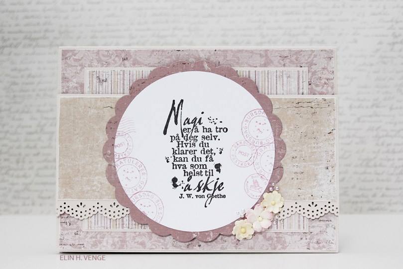 Bestillingskort 30 år Eva Lili of the Valley Champagne Fountain bakside