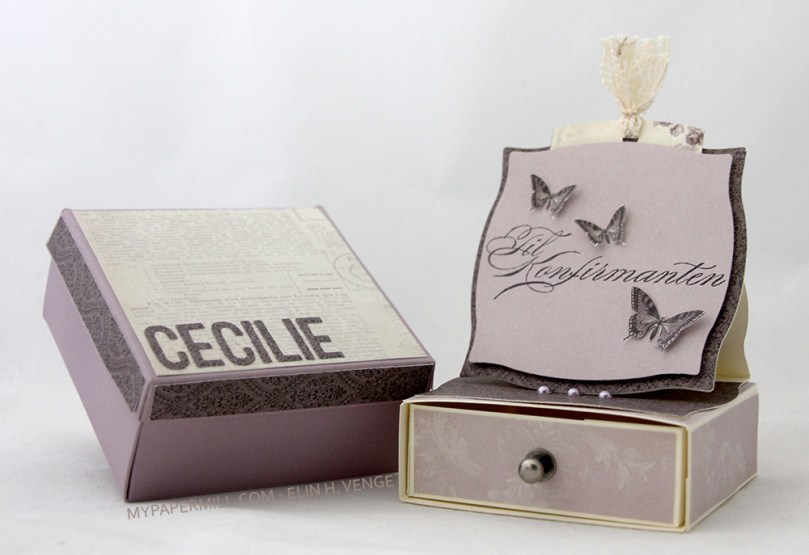 ET0416 En mal taglommestaffelikommodekort Cecilie