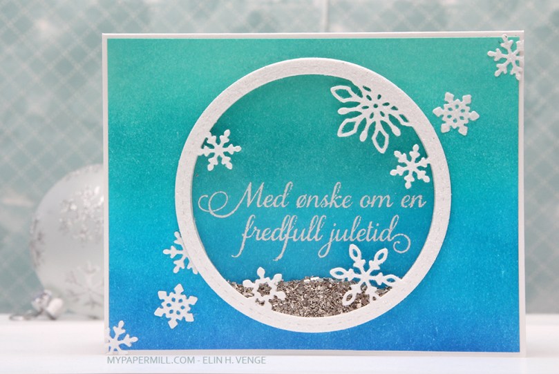 Julehilsen CAS blåturkis shaker liggende