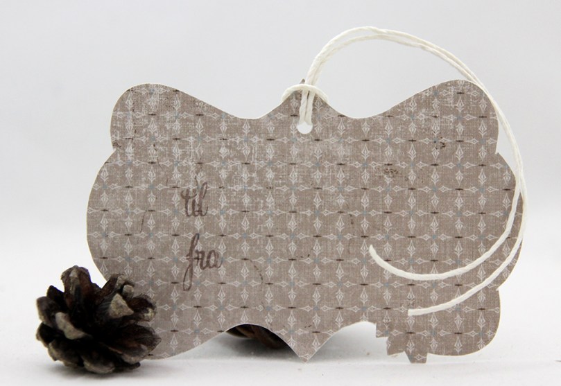 pakkelapp snøkledde hustak bakside