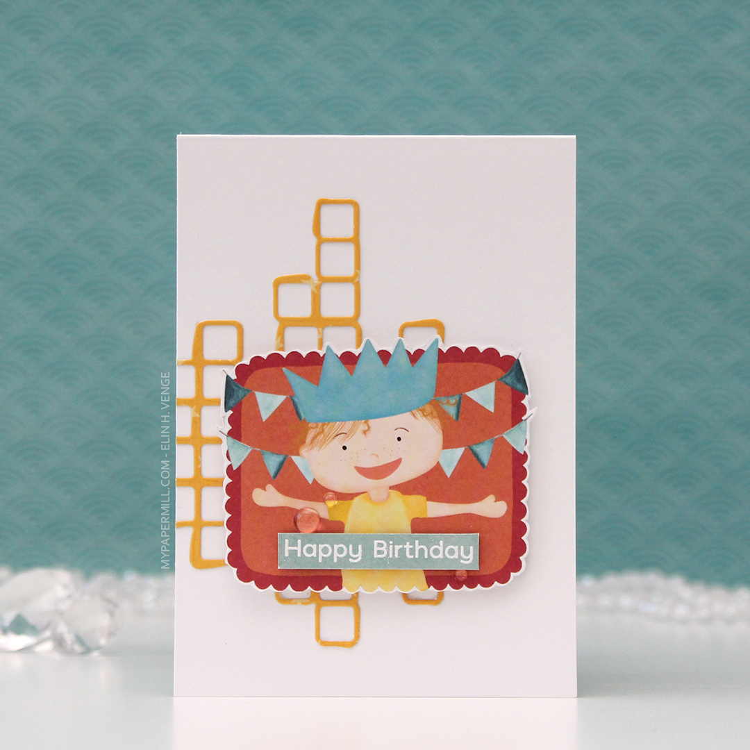 HK P13 Happy Birthday barn med krone front