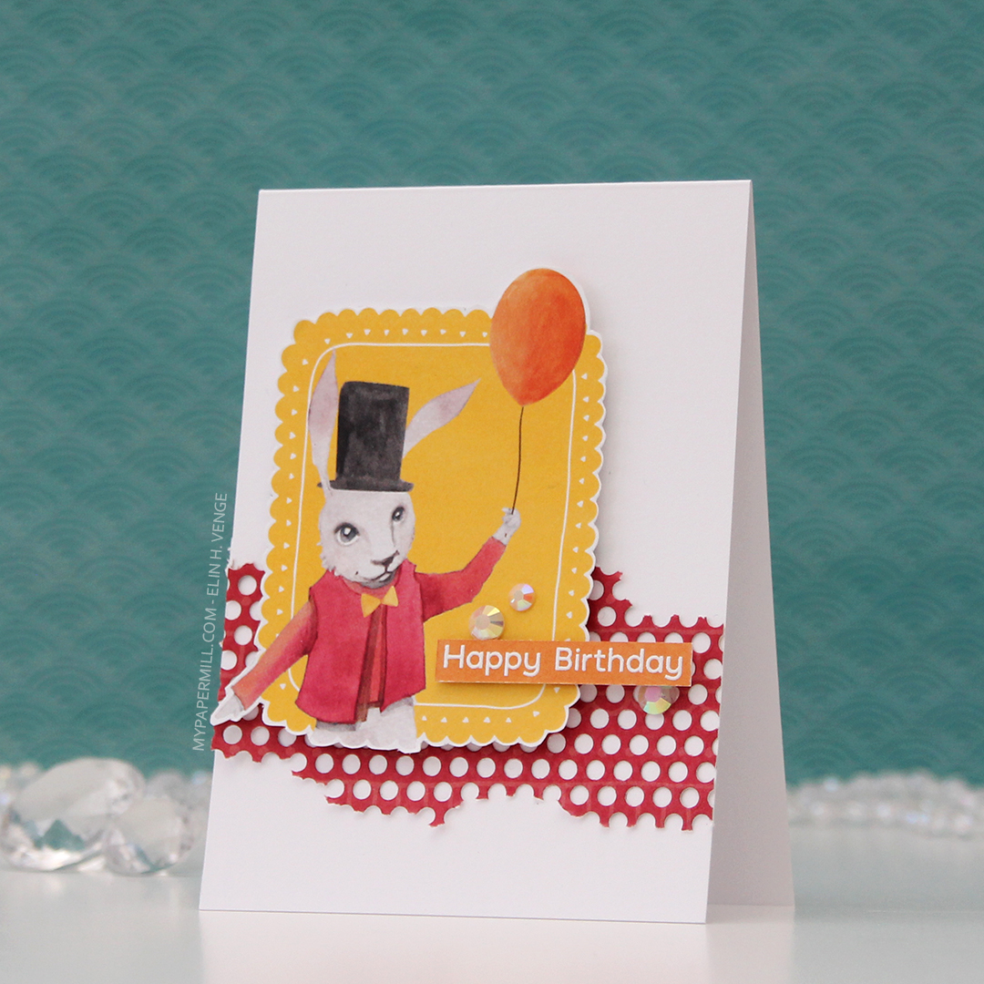 HK P13 Happy Birthday kanin med ballong front skrått