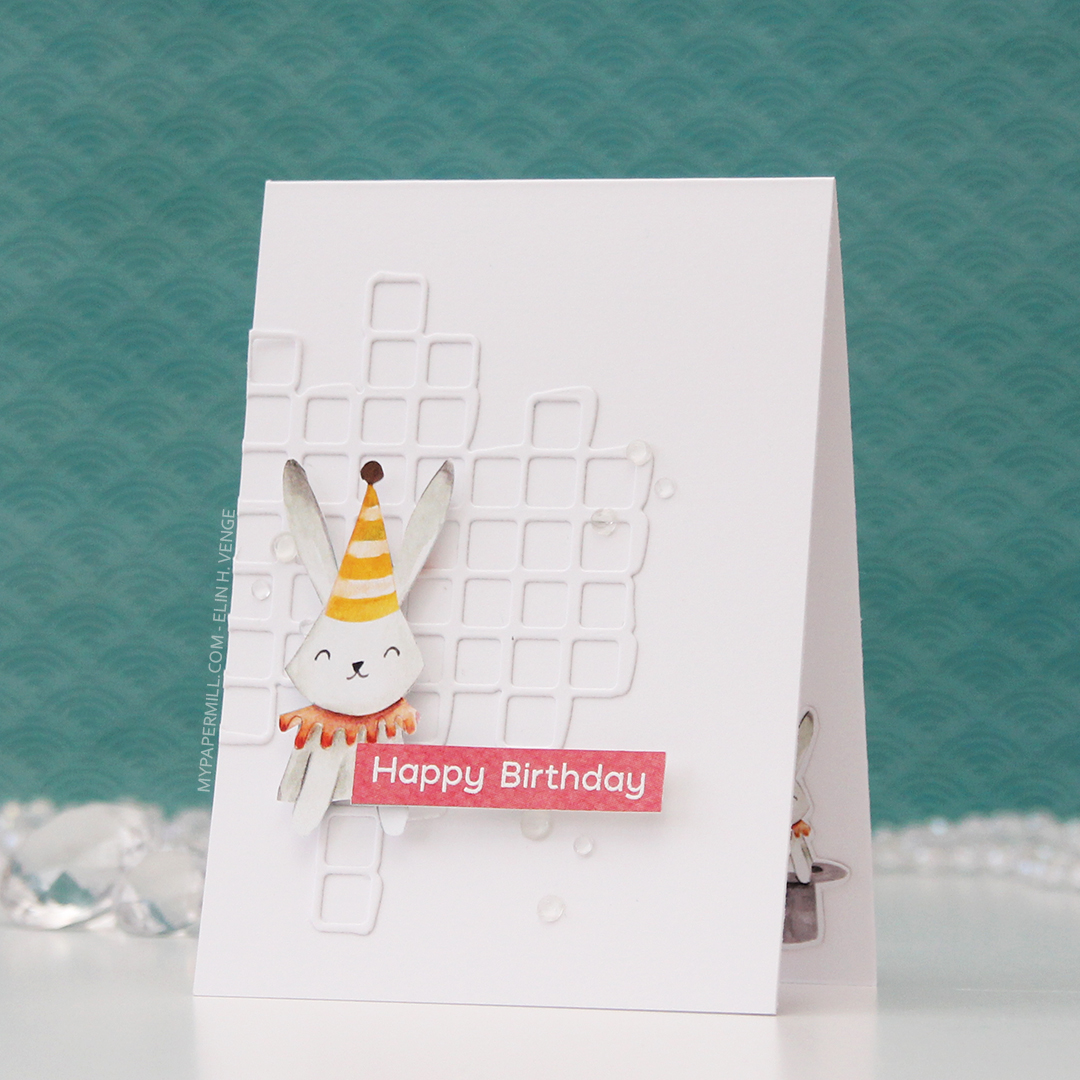 HK P13 Happy Birthday kanin med hatt front skrått