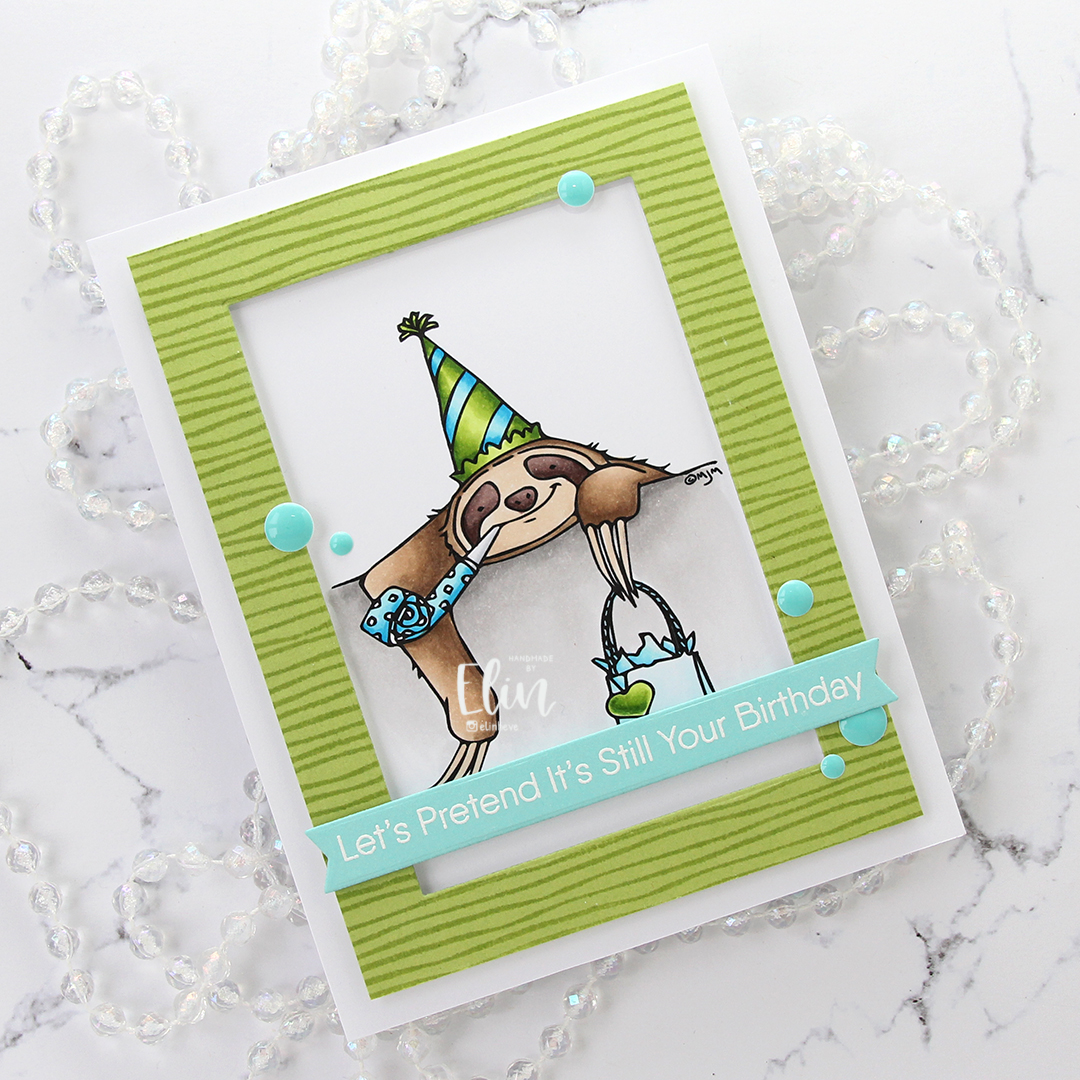 Mo Manning Belated Birthday Sloth flatlay skrått