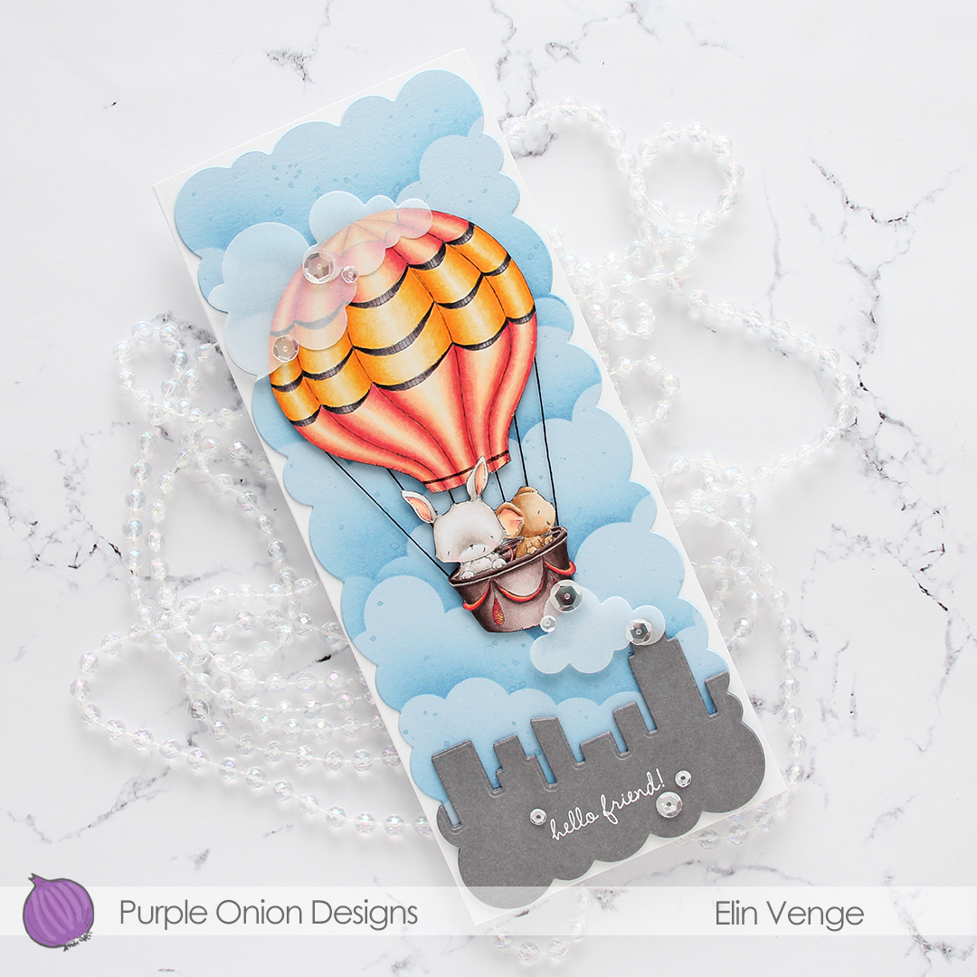 Purple Onion Designs - Elin Venge - Up and Away + Sweet SUMMER Sentiment Set angled